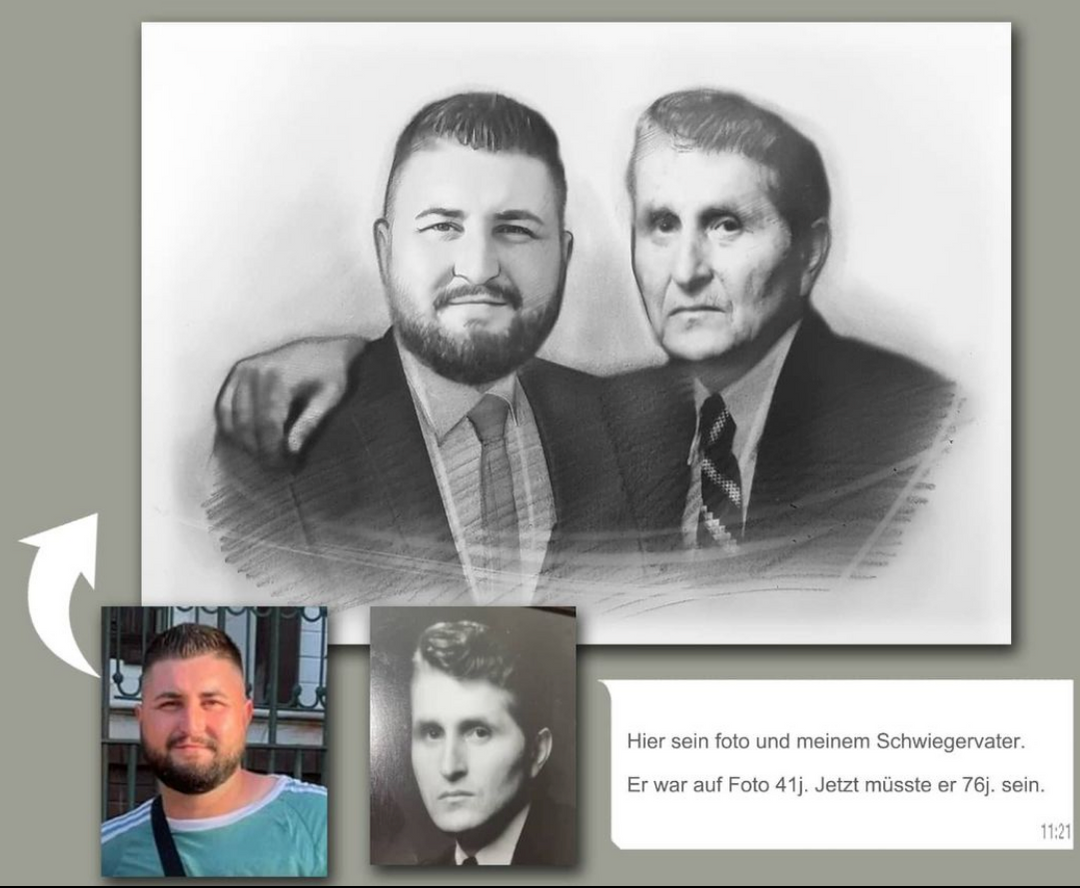 Family portrait caricature showcase