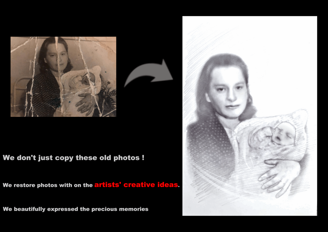 Restore old photos and drawing - example 1