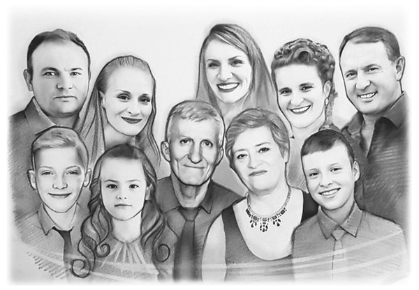 Group from 7 Persons (Pencil)
