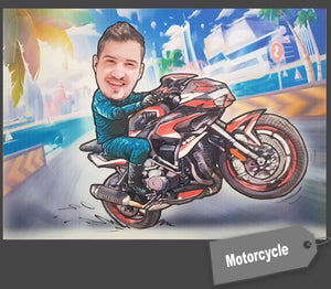 caricature with vehicle (color)